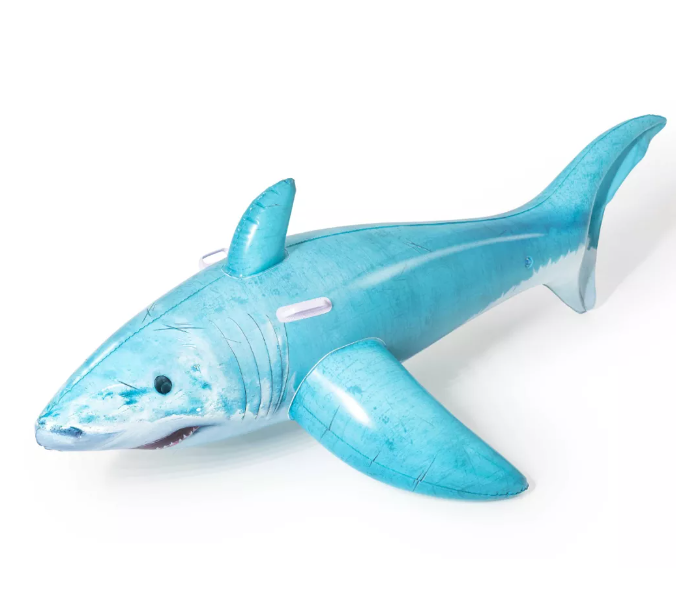 Bestway 41405 1.83M X 1.02M Pattern PVC Realistic Shark Ride On Float -Blue - Zoom Image