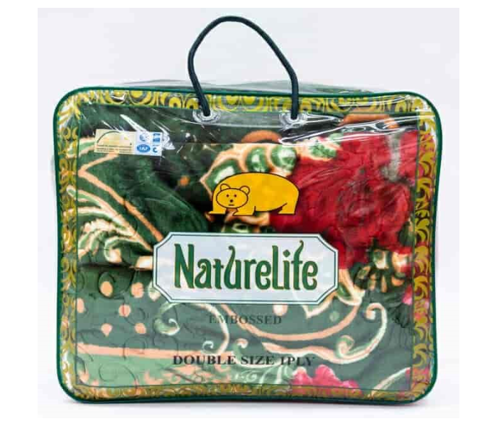 Nature Life NL200-1 1 Ply Super Soft Comfortable Blanket -Green and Red - Zoom Image