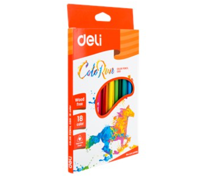 Deli C00110 18 Colors Colo Run Wood Free Colored Pencil - Zoom Image