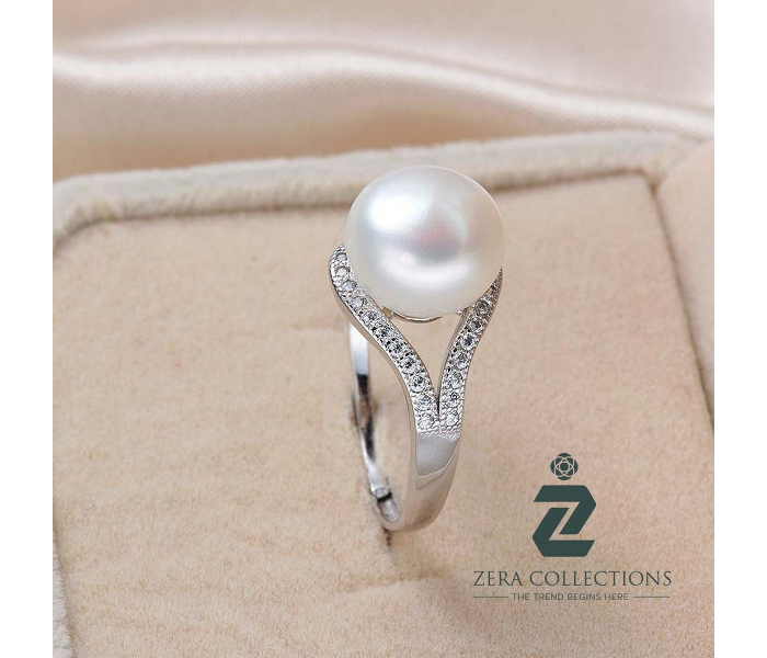 Zera RG077 Adjustable Brass With Gold Plated Trendy Ring For Women -Silver - Zoom Image