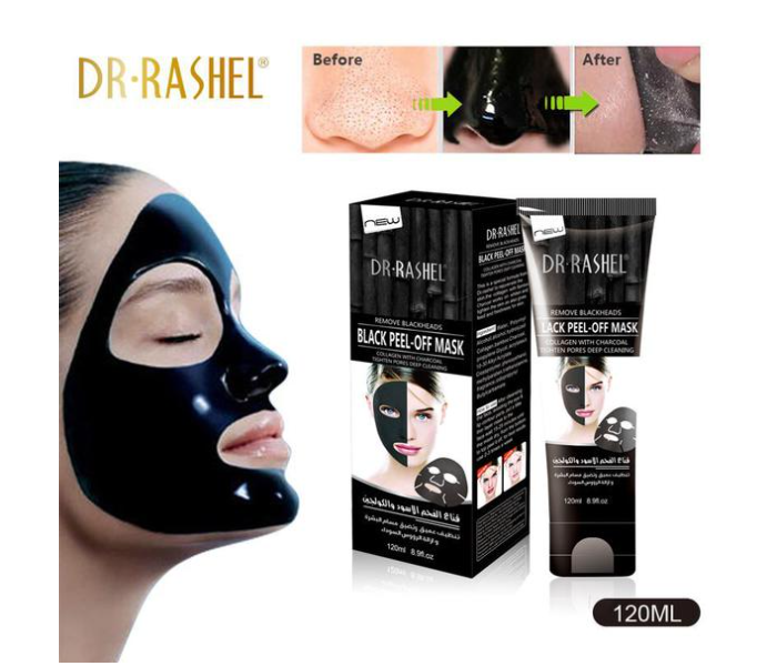 Dr-Rashel 120ml Black Peel-Off Mask Collagen And Charcoals Remove Blackheads For All Skin Types - Zoom Image 2