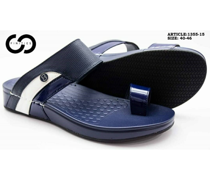 Finities 1355-15 44 EU Comfortable Stylish Flat Sandal For Men -Navy - Zoom Image