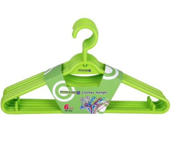 Royalford 5 Piece Plastic Cloth Hanger - Green - Zoom Image