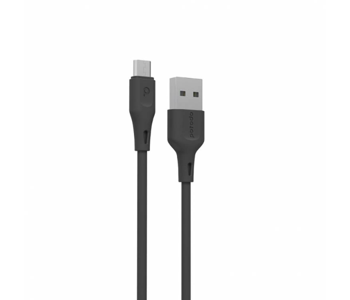 Porodo PD-U2MC-BK 1.2 Meter 2.4A PVC Durable Fast Charge and Micro USB Data Cable - Black - Zoom Image 3