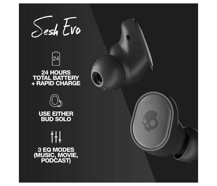 Skullcandy Sesh Evo True Wireless In-Ear Earphone - True Black - Zoom Image 3