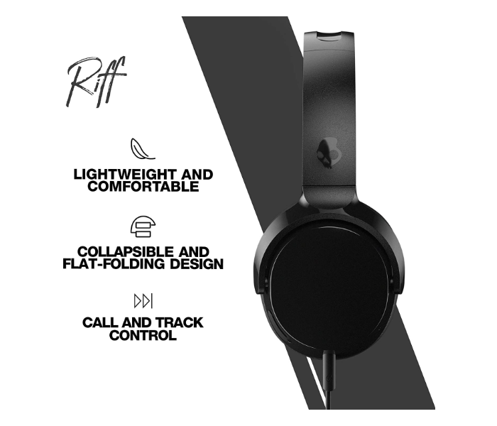 Skullcandy Riff On-Ear Headphones with Tap Tech - Black - Zoom Image 3