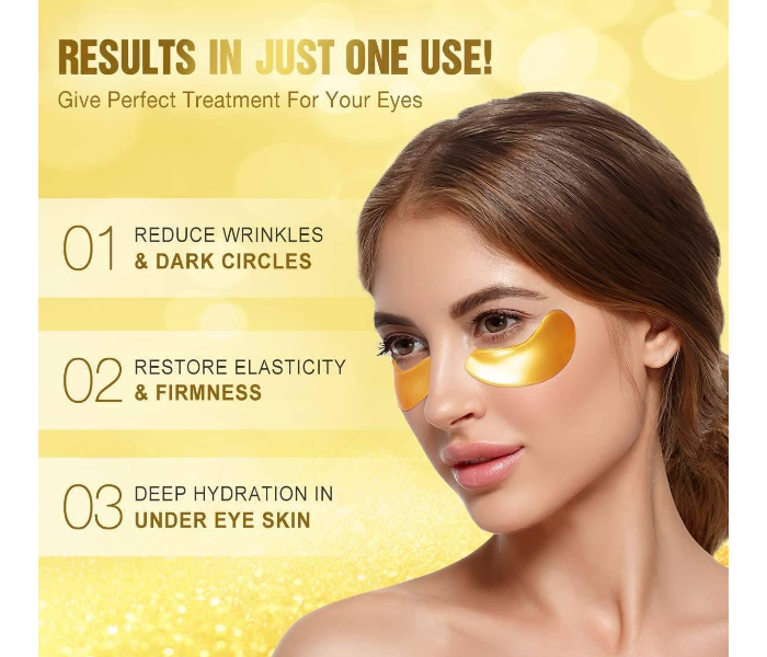 99 Percent 84g 24k Gold Collagen Eye Mask for Women - Gold - Zoom Image 4