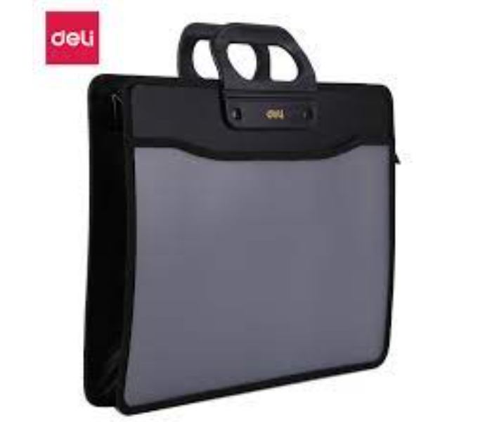 Deli 5578 FC Material Brief Case with Handle - Black - Zoom Image