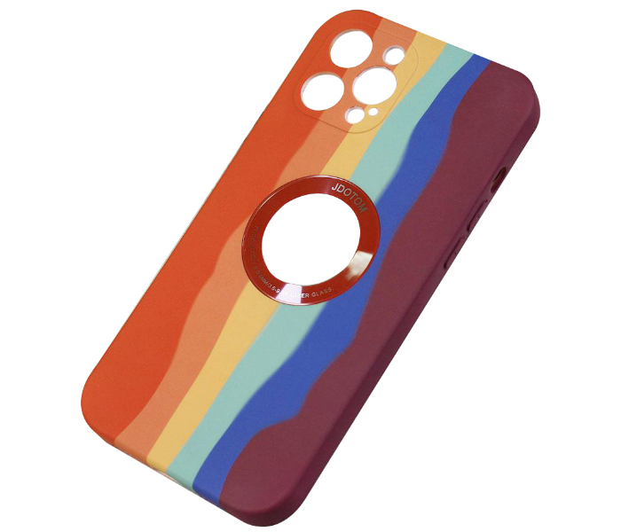 Generic IPHC-471-03 Silicone Cover Rainbow Series 3 with Logo Glass Protection Case for iPhone 11 Pro - Maroon - Zoom Image 1