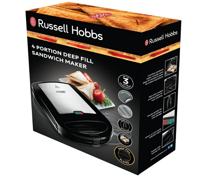 Russell Hobbs 24550 Four Portion Deep Fill Sandwich Maker - Black - Zoom Image 6