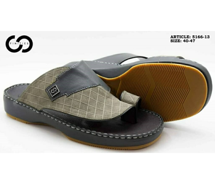 Finities 5166-13 42 EU Arabic Med Sandal For Men -Grey - Zoom Image