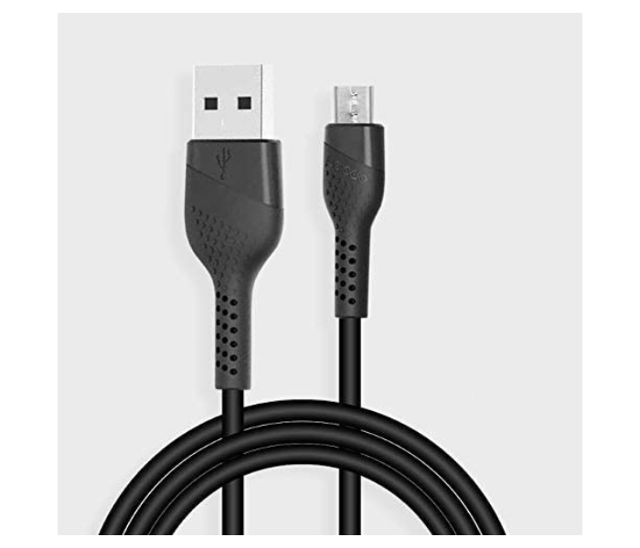 Porodo PD-M24-BK 2.4 Meter Super Durable and Fast Charging PVC Micro USB Cable - Black - Zoom Image 1