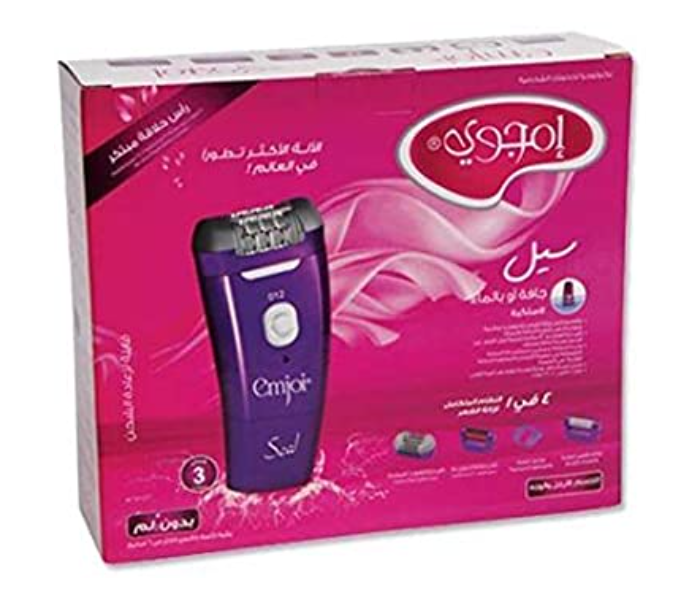 Emjoi AP-17 SRD 4 In 1 Wet and Dry Rechargeable Cordless Hair Epilator With 36 Tweezer Discs -Purple - Zoom Image 3