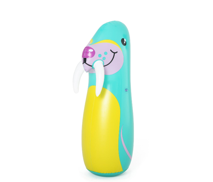 Bestway 52152 89 Cm Vinyl Animal Shaped Hit Me Inflatable Punching Toy With Heavy Bottom For Kids -Blue and Yellow - Zoom Image