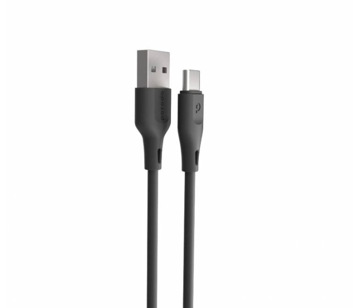 Porodo PD-U2CC-BK 3A 1.2 Meter PVC Durable Fast Charge  Type-C Cable - Black - Zoom Image 3