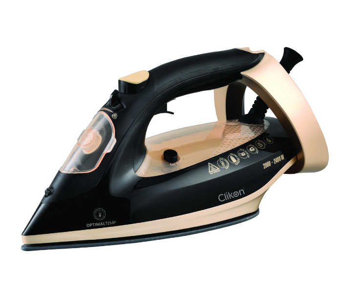 Clikon CK4121 2400 Watts Optimal Steam Iron with Smart Shutoff - Black and Gold - Zoom Image 1