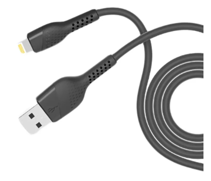 Porodo PD-C24-BK 2.4 Meter Super Durable PVC Fast USB Type-C Charging Cable - Black - Zoom Image