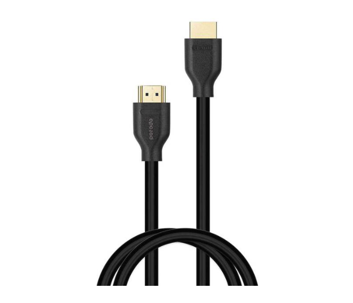 Porodo PD-2101H2-BK 2 Meter High Speed 8K HDMI to HDMI Cable Compatible for Micro USB Port to Micro HDMI Port - Black - Zoom Image 1