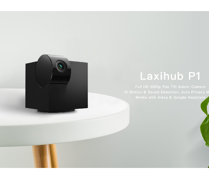 Laxihub HM012 P1 Indoor 1080P Pan Tilt WiFi Camera - Black - Zoom Image 3