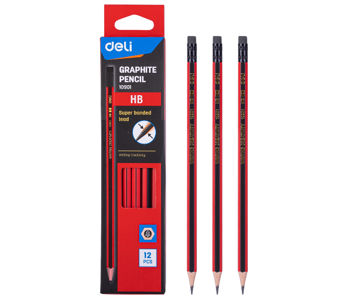 Deli 10901 12 Piece HB Graphite Pencil - Zoom Image 2