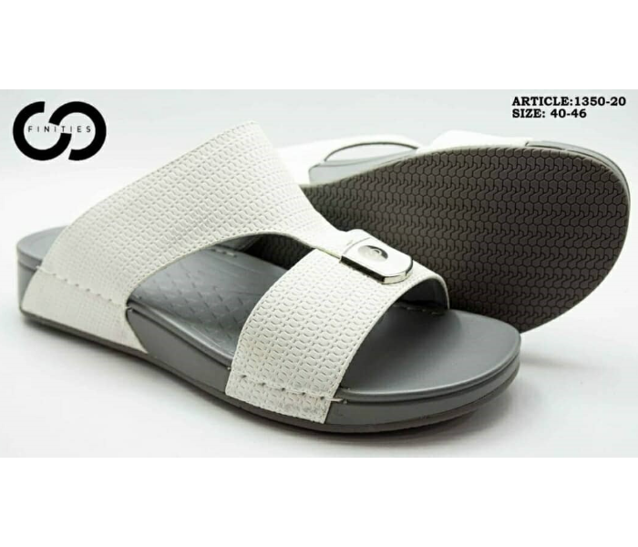 Finities 1350-20 42 EU Comfortable Flat Sandal For Men - White - Zoom Image