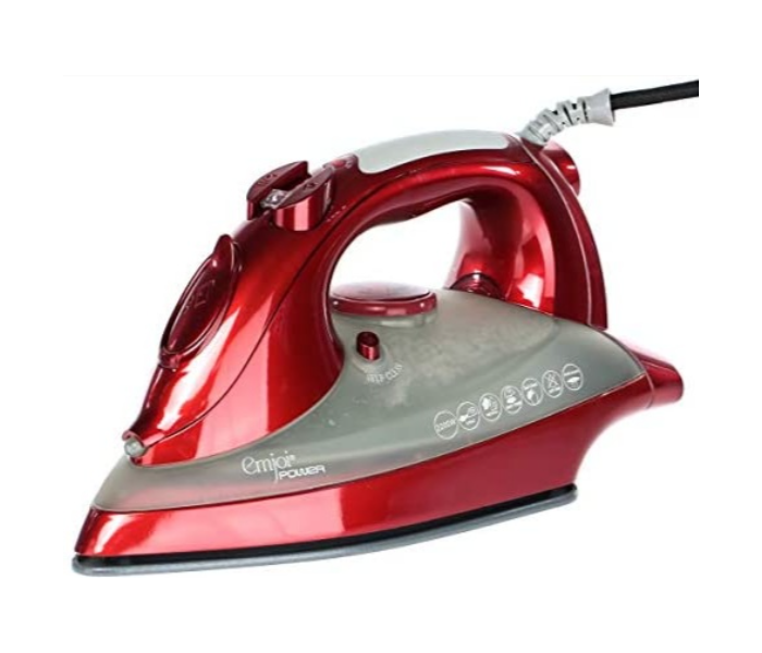 Emjoi UEI-407 2200 Watts Ceramic Coating Soleplate Steam Iron with Safety Auto Off -Red - Zoom Image 1