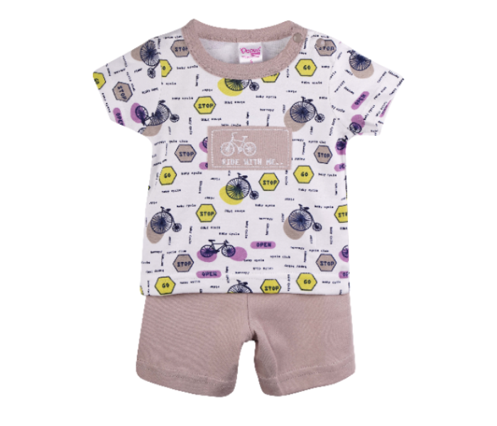 Popees Saykki Comfortable Tshirt with Shorts for 2 Year Babies - White - Zoom Image