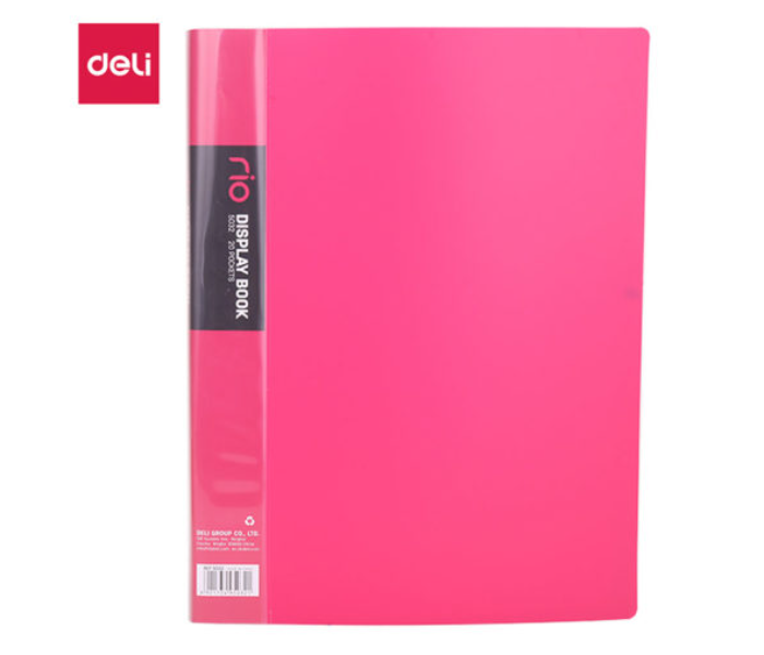 Deli 5032 20 Pockets A4 Paper Display Book - Pink - Zoom Image