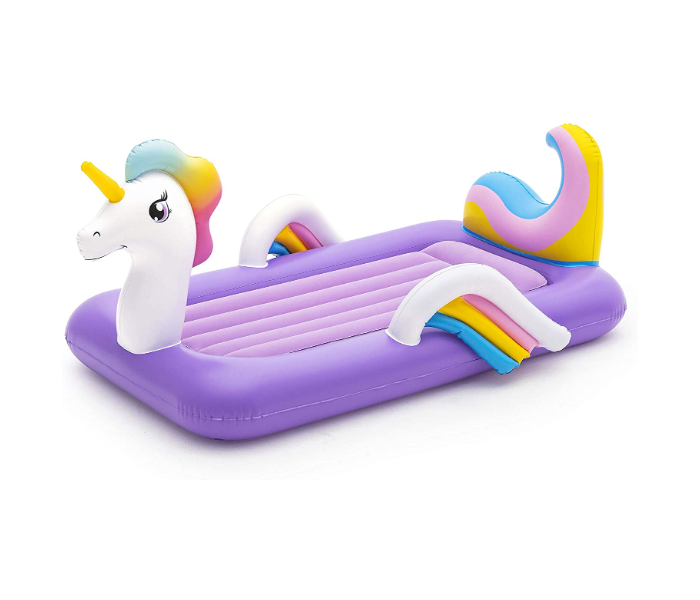 Bestway 67713 1.96Mx1.04Mx84Cm Inflatable Dreamchaser Unicorn Comfort Air Mattress With Backrest For Kids -Violet - Zoom Image 1