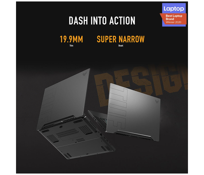 Asus TUF Dash 15 FX516PC-HN004T 15.6Inch Intel Core i7 16GB RAM 512GB SSD Windows 10 - Grey - Zoom Image 3