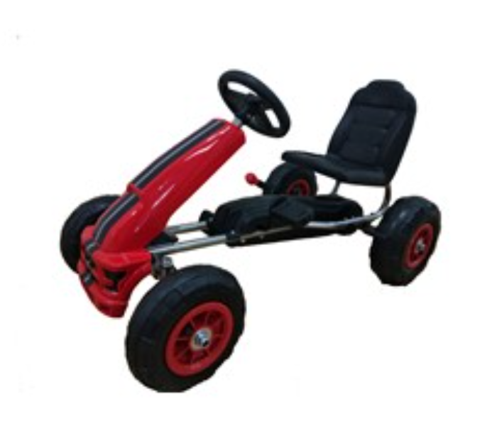 B006 Four Wheeled Pedal Car Forward Backward Hand Brake Air Wheel - Red - Zoom Image