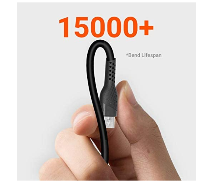 Porodo PD-M24-BK 2.4 Meter Super Durable and Fast Charging PVC Micro USB Cable - Black - Zoom Image 3