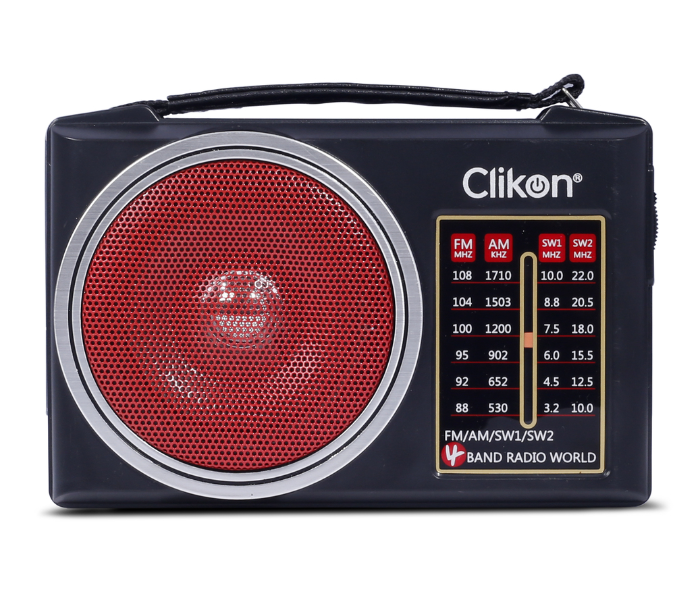 Clikon CK838 1200mAh Radio with Solar Panel - Black - Zoom Image 3