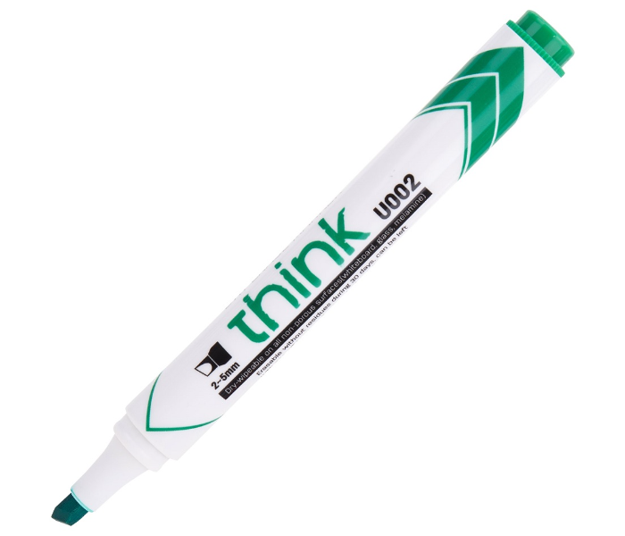 Deli U00250 12 Piece 2-5mm Chisel Tip Dry Erase Marker - Green - Zoom Image 1