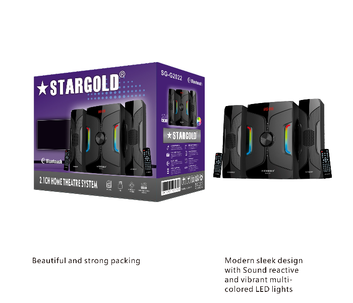 Stargold SG-G2022 2.1CH Multimedia Speaker System with Built-In Powerful Amplifier -Black - Zoom Image 2