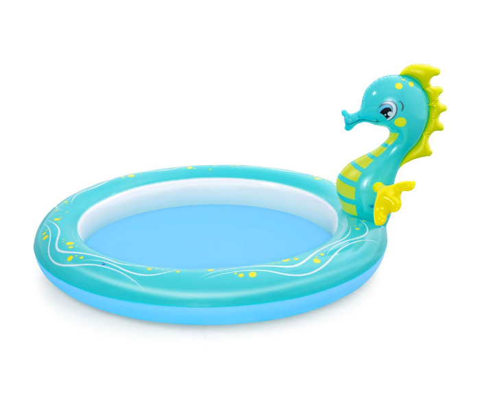 Bestway 53114 1.88Mx1.60Mx86Cm PVC Seahorse Sprinkler Pool -Blue - Zoom Image 3