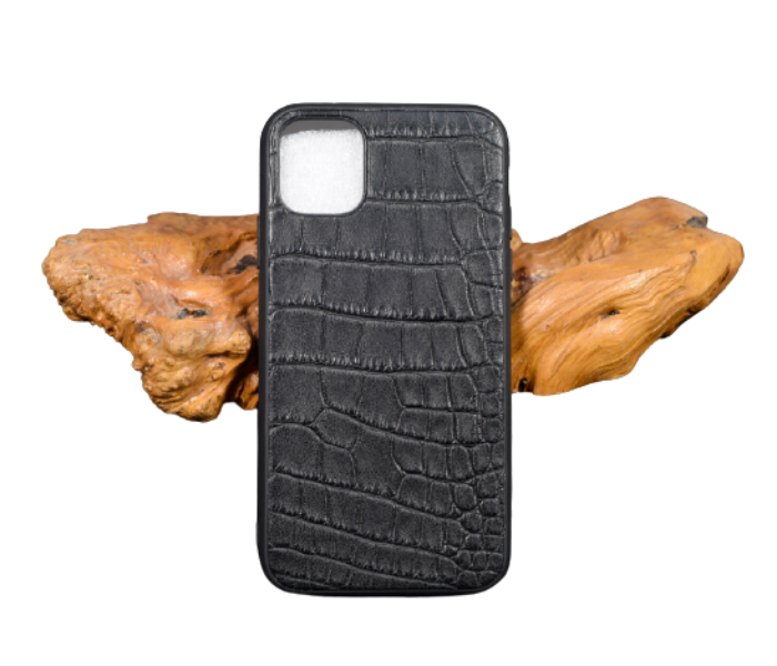 Lab 6 LBCLP001 Crocodile Leather Plain Clp iPhone 12 Pro Mobile Case - Black - Zoom Image 1