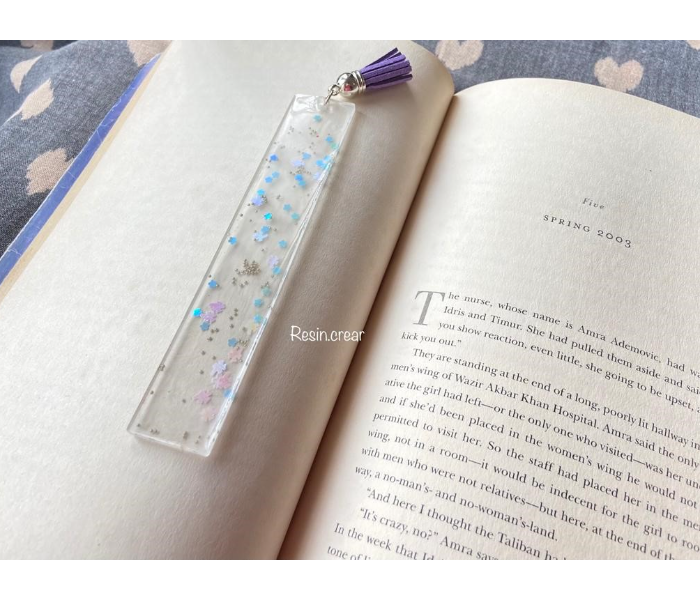 Resin 806 Personalised Glitter Sequins Bookmarks - Blue - Zoom Image