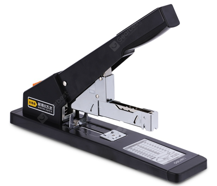 Deli 0396 210 Sheets Heavy Duty Stapler Machine - Black - Zoom Image 2