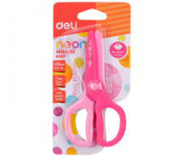 Deli 6067 120mm 10 Inch Plastic Scissors for Children - Pink - Zoom Image 1