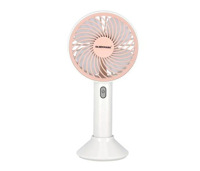 Olsenmark OMF1802 3 Speed Reachargble Mini Fan - Pink and White - Zoom Image 1