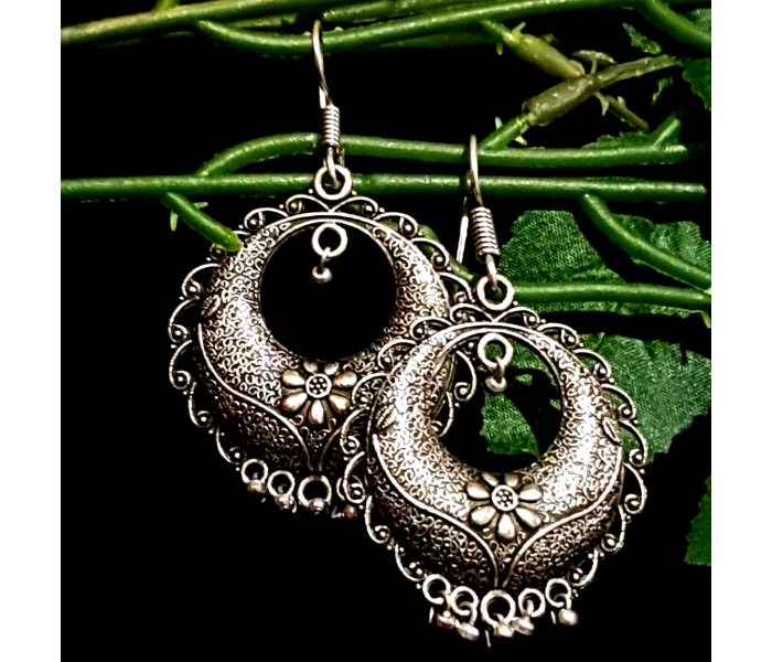 Strabella ER2-13 Beautiful Oxidised Earrings for Women - Silver - Zoom Image