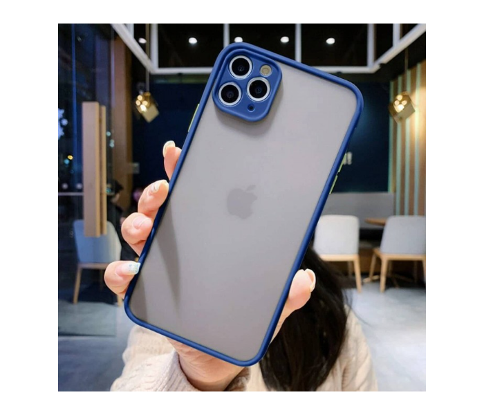 Lab LBTBC004BL Transparent Border Color Fashion Case without Print iPhone 12 Mobile Case - Blue - Zoom Image 1