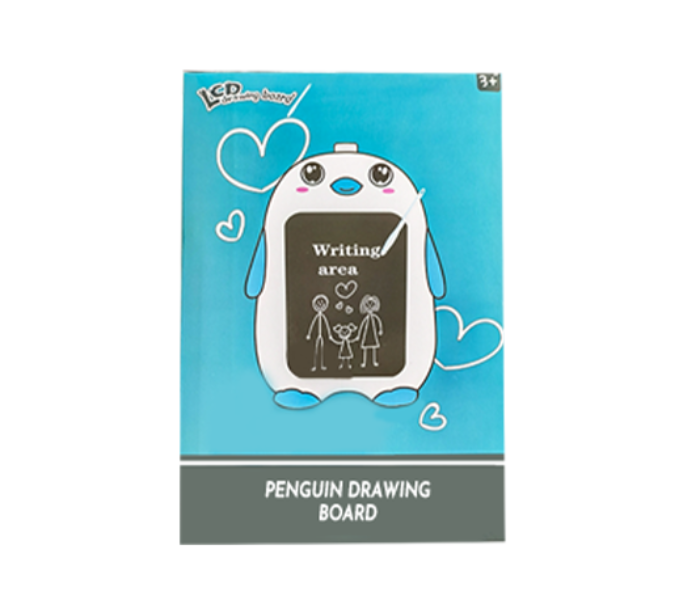 BHT966801 Digital Penguin Shaped LCD E-Writing Drawing Board - White and Blue - Zoom Image 2