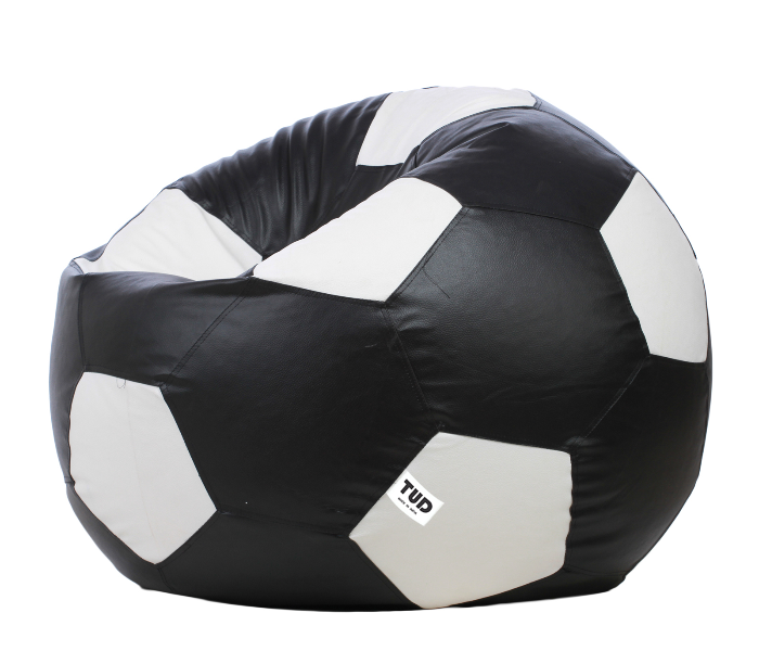 TUD Football 4XL Leatherette Bean Bag - Black and White - Zoom Image 2