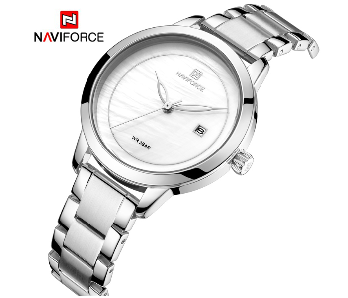 Naviforce 5008 Ladies Stylish Chain Watch - Silver - Zoom Image 2