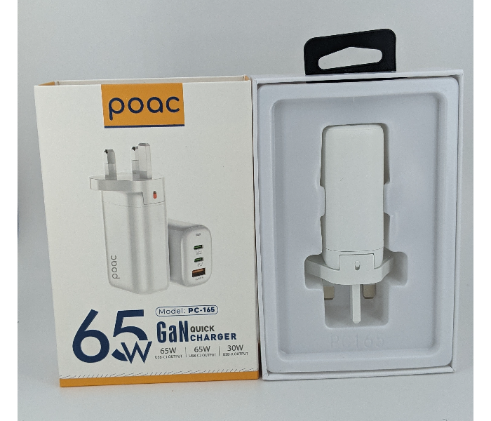 Poac PC-165 65 Watts Gan Quick Charger - White - Zoom Image 7