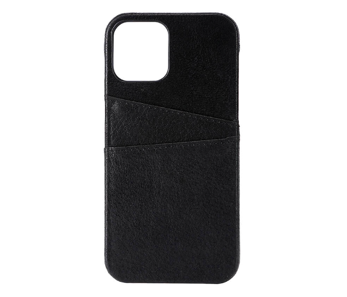 Lab LBL2P022BK Stylish Leather 2 Pocket iPhone 12 Mobile Case - Black - Zoom Image 1