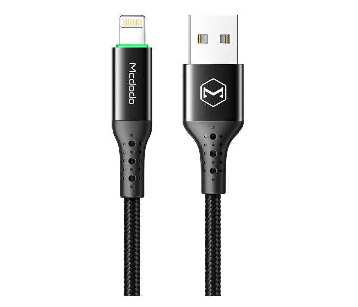 Mcdodo CA-7411 1.8m Nest Series Auto Power Off Lightning Cable - Black - Zoom Image 2