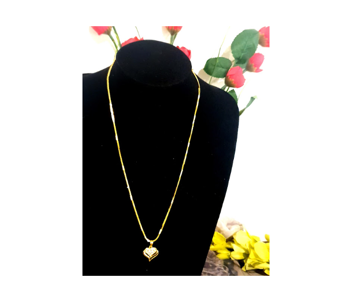 Strabella NC1-21b 21 Inch Elegant Gold Plated Daily Wear Chain With Pendant - Gold and Silver - Zoom Image